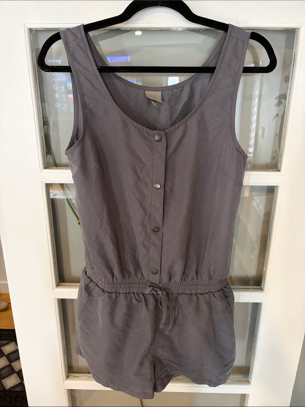 Bench Grey Button Front Drawstring Romper Playsuit – Size S